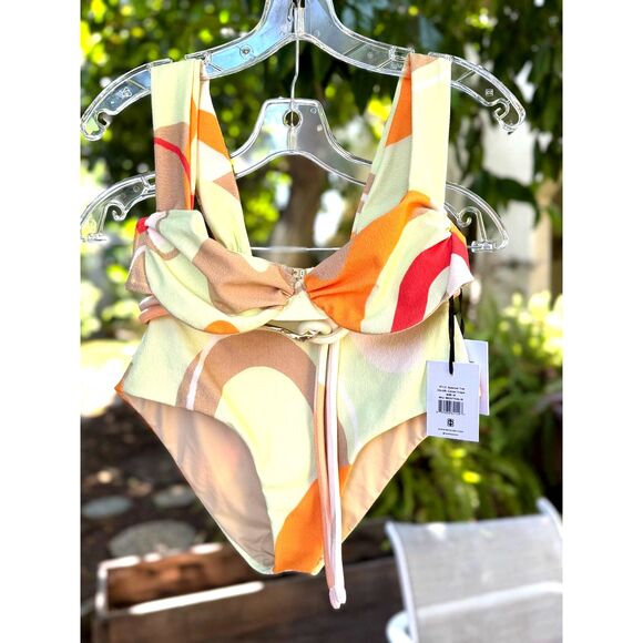 NWT Anthropologie Revel Rey Spencer Cream Yellow Orange 2 Piece Bikini Size M - Picture 1 of 15